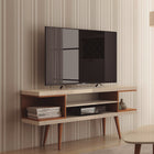 Manhattan Comfort Utopia Contemporary Modern 53" TV Stand in Off White and Maple Cream