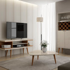 Manhattan Comfort Utopia Contemporary Modern 53" TV Stand in Off White and Maple Cream