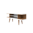 Manhattan Comfort Utopia Contemporary Modern 53" TV Stand in Maple Cream and White