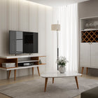 Manhattan Comfort Utopia Contemporary Modern 53" TV Stand in Maple Cream and White