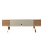 Manhattan Comfort Utopia Contemporary Modern 70" TV Stand in Off White and Maple Cream