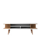 Manhattan Comfort Utopia Contemporary Modern 70" TV Stand in Maple Cream and White