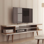 Manhattan Comfort Utopia Contemporary Modern 70" TV Stand in Maple Cream and White