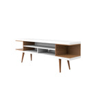 Manhattan Comfort Utopia Contemporary Modern 70" TV Stand in Maple Cream and White