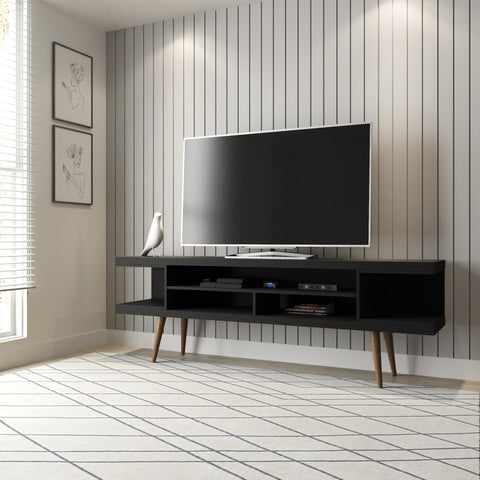 Manhattan Comfort Utopia Contemporary Modern 70" TV Stand in Black