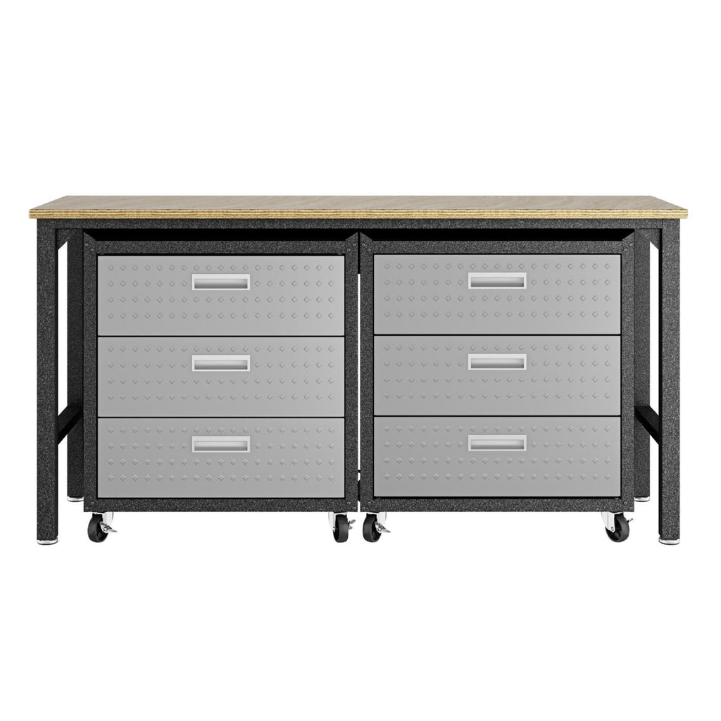 Manhattan Comfort Fortress Modern 3-Piece Garage Set in Dark Gray