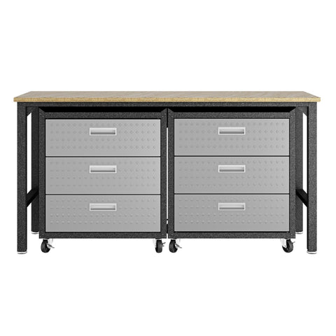 Manhattan Comfort Fortress Modern 3-Piece Garage Set in Dark Gray