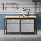 Manhattan Comfort Fortress Modern 3-Piece Garage Set in Dark Gray - 19GMC