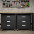 Manhattan Comfort Fortress Modern 3-Piece Garage Set in Charcoal Gray - 19GMC-CH