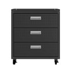 Manhattan Comfort Fortress Modern 3-Piece Garage Set in Charcoal Gray - 19GMC-CH