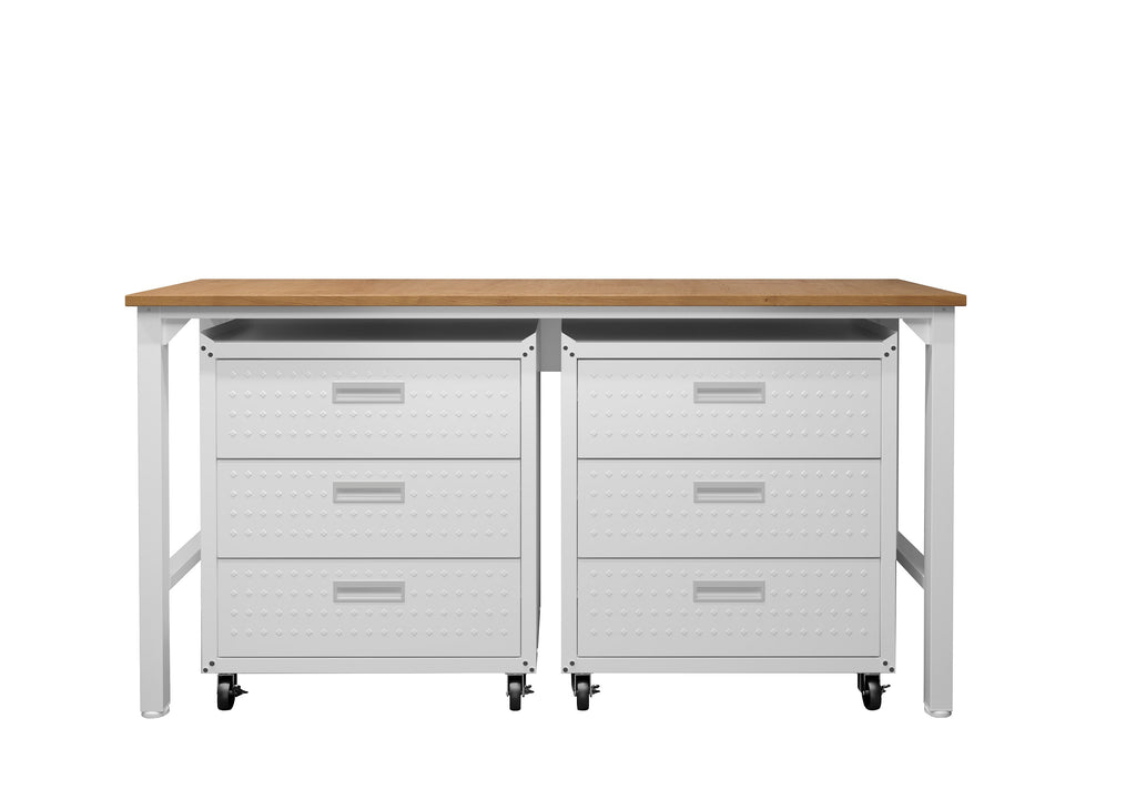 Manhattan Comfort Fortress Modern 3-Piece Garage Set in White