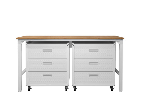 Manhattan Comfort Fortress Modern 3-Piece Garage Set in White