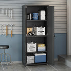 Manhattan Comfort Fortress Modern 75" Tall Garage Cabinet in Charcoal Gray