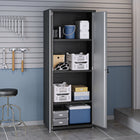 Manhattan Comfort Fortress Modern 75" Tall Garage Cabinet in Dark Gray