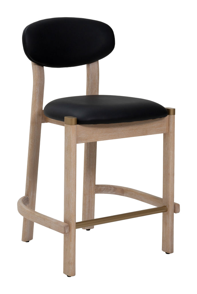 Zuo Rilou Counter Stool (Set of 2) Black & Natural