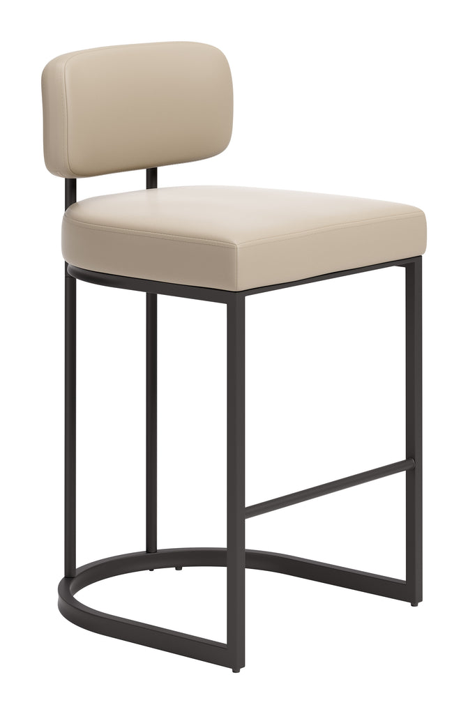 Zuo Velar Counter Stool (Set of 2) Beige & Gray