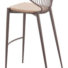 Zuo Silues Barstool (Set of 2) Taupe & Brown