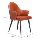 Zuo Silloth Dining Chair Brown