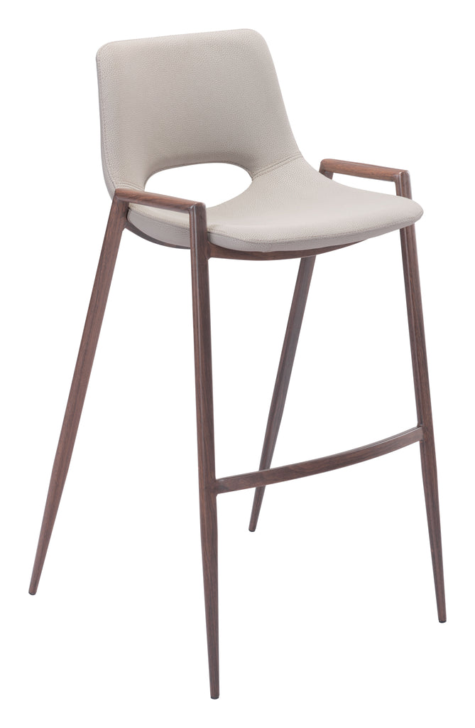 Zuo Desi Barstool (Set of 2) Beige & Walnut