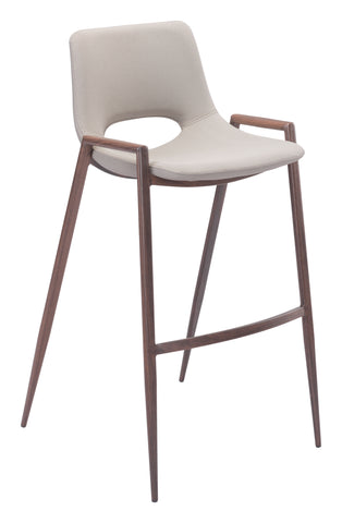 Zuo Desi Barstool (Set of 2) Beige & Walnut