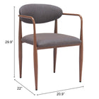 Zuo Zens Dining Chair (Set of 2) Truffle Gray