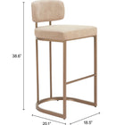 Zuo Velar Barstool (Set of 2) Beige