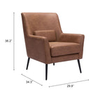 Zuo Ontario Accent Chair Vintage Brown