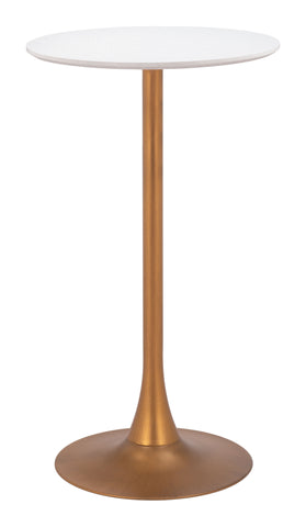 Zuo Auray Bar Table White & Gold