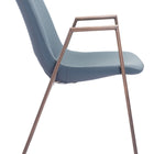 Zuo Desi Dining Chair (Set of 2) Azure Gray & Walnut