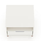 Manhattan Comfort Rockefeller Mid-Century Modern 20" Nightstand in White (1-Drawer) - Set of 2