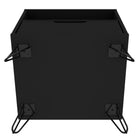 Manhattan Comfort Rockefeller Mid-Century Modern 20" Nightstand in Black (1-Drawer) - Set of 2
