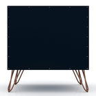 Manhattan Comfort Rockefeller Mid-Century Modern 20" Nightstand in Midnight Blue (1-Drawer) - Set of 2