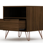 Manhattan Comfort Rockefeller Mid-Century Modern 20" Nightstand in Chestnut Brown (1-Drawer) - Set of 2
