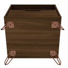 Manhattan Comfort Rockefeller Mid-Century Modern 20" Nightstand in Chestnut Brown (1-Drawer) - Set of 2