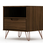 Manhattan Comfort Rockefeller Mid-Century Modern 20" Nightstand in Chestnut Brown (1-Drawer) - Set of 2