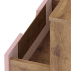 Manhattan Comfort Rockefeller Mid-Century Modern 20" Nightstand in Pink (1-Drawer) - Set of 2