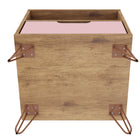 Manhattan Comfort Rockefeller Mid-Century Modern 20" Nightstand in Pink (1-Drawer) - Set of 2