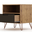 Manhattan Comfort Rockefeller Mid-Century Modern 20" Nightstand in Gray (1-Drawer) - Set of 2