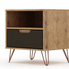 Manhattan Comfort Rockefeller Mid-Century Modern 20" Nightstand in Gray (1-Drawer) - Set of 2