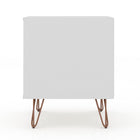 Manhattan Comfort Rockefeller Mid-Century Modern 20" Nightstand in White (2-Drawer) - Set of 2