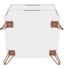 Manhattan Comfort Rockefeller Mid-Century Modern 20" Nightstand in White (2-Drawer) - Set of 2