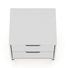 Manhattan Comfort Rockefeller Mid-Century Modern 20" Nightstand in White (2-Drawer) - Set of 2