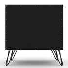 Manhattan Comfort Rockefeller Mid-Century Modern 20" Nightstand in Black (2-Drawer) - Set of 2