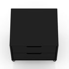 Manhattan Comfort Rockefeller Mid-Century Modern 20" Nightstand in Black (2-Drawer) - Set of 2