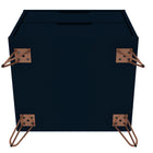 Manhattan Comfort Rockefeller Mid-Century Modern 20" Nightstand in Midnight Blue (2-Drawer) - Set of 2