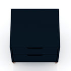 Manhattan Comfort Rockefeller Mid-Century Modern 20" Nightstand in Midnight Blue (2-Drawer) - Set of 2