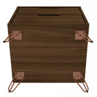 Manhattan Comfort Rockefeller Mid-Century Modern 20" Nightstand in Chestnut Brown (2-Drawer) - Set of 2