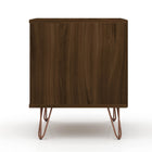 Manhattan Comfort Rockefeller Mid-Century Modern 20" Nightstand in Chestnut Brown (2-Drawer) - Set of 2