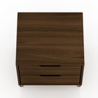 Manhattan Comfort Rockefeller Mid-Century Modern 20" Nightstand in Chestnut Brown (2-Drawer) - Set of 2