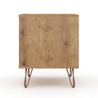 Manhattan Comfort Rockefeller Mid-Century Modern 20" Nightstand in Gray (2-Drawer) - Set of 2